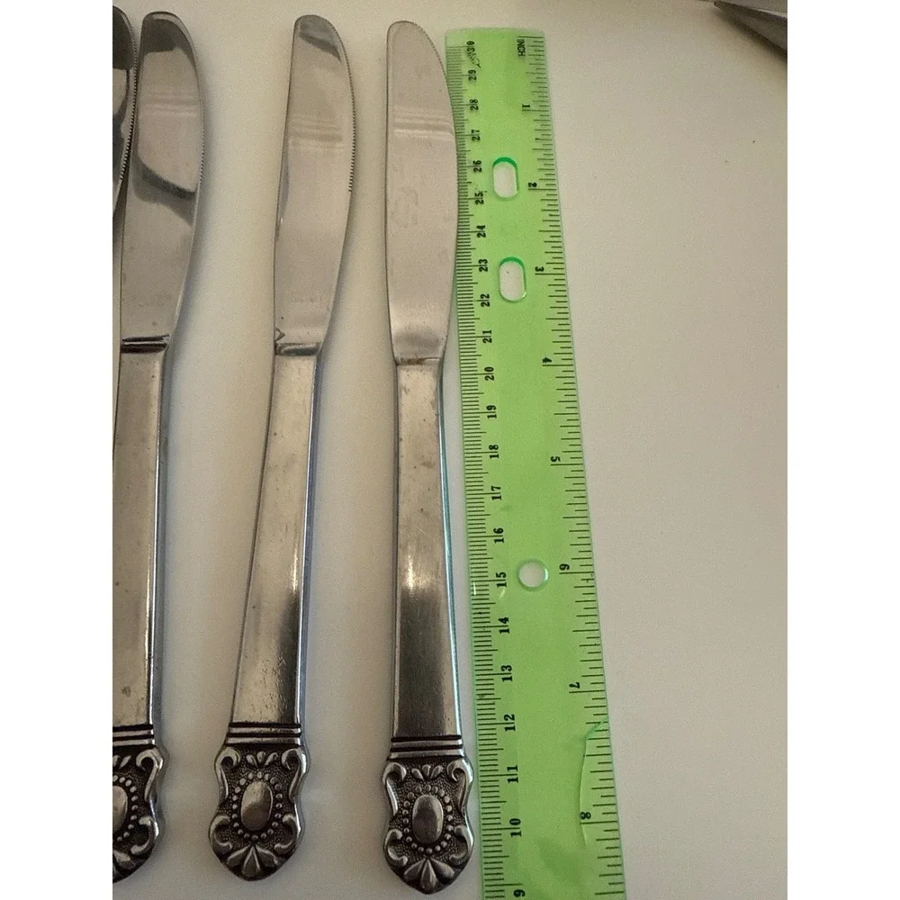 5 Hanford Forge Mystique Dinner Knives Japan‎ Stainless Floral Replacement